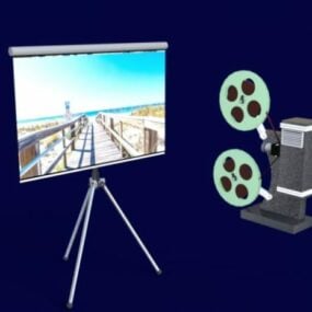 Home Projector With Screen 3d model