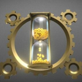Hourglass Clock Animation 3d model