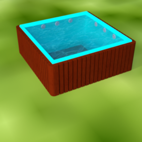 Mô hình bồn tắm Jacuzzi vuông 3d