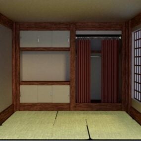 Mẫu nội thất phòng ngủ Nhật Bản 3d