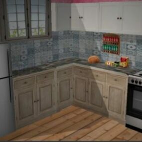 Old Kitchen Cabinet 3d model