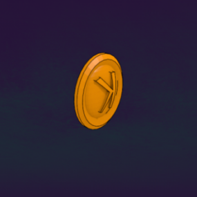 3д модель золотой монеты