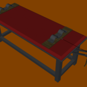 Kwadratowy stół z drewna orzechowego Model 3D