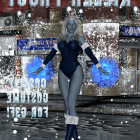 Vrouwelijke Frost Cosplay karakter 3D-model