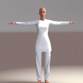 Personagem de escultura de menina enevoada Modelo 3D