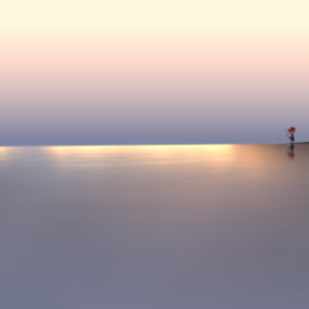 夕日の湖のシーン3Dモデル
