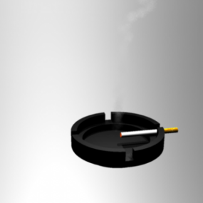 Tændt cigaret askebæger 3d model