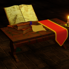 Ancient Book Game Asset 3d μοντέλο