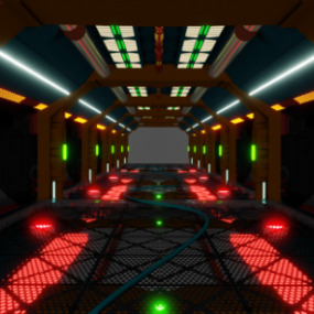 3д модель научно-фантастического коридора