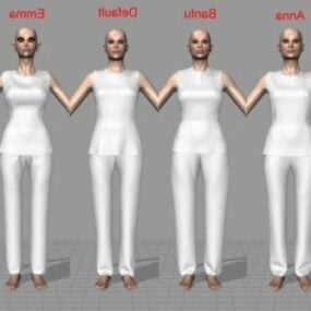 Fashion Girl Character Set 3d model