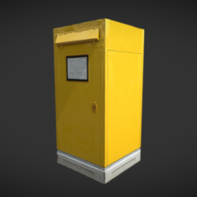 نموذج صندوق البريد الأصفر ثلاثي الأبعاد