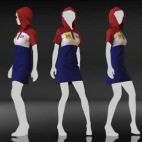 3д модель повседневной толстовки с капюшоном для девочек Marvelous Garment