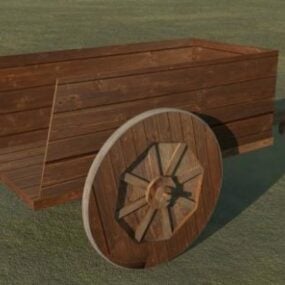 Mittelalterlicher Holzwagen 3D-Modell