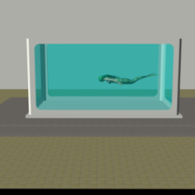 3D model mořské panny v nádrži
