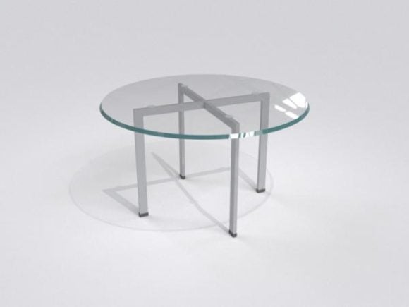 シンプルな丸いガラステーブル