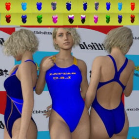 Sportovní plavky dívka 3D model