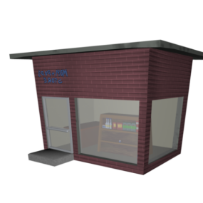City Street Garbage Can 3d model