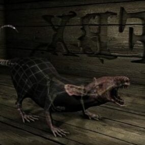 Monstre Rat Zombie Rigged modèle 3d