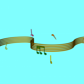 Modelo 3d de pauta musical