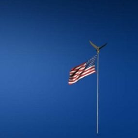 מודל תלת מימד ריאליסטי של דגל אמריקאי