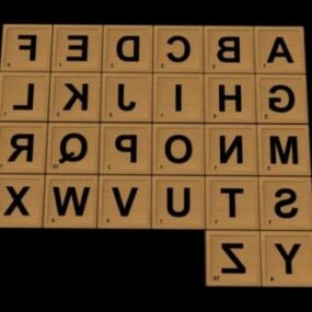 Model 3d Alfabet Scrabble