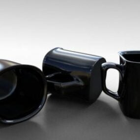 Taza de porcelana negra modelo 3d