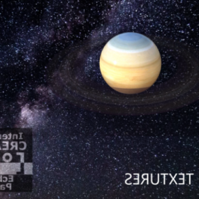 반지와 우주 행성 3d 모델
