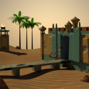 Construindo em um deserto Modelo 3D