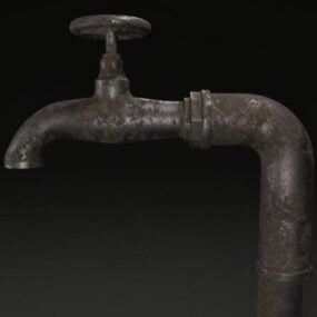 Starý rustikální 3D model vodovodního kohoutku