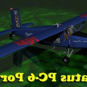 विंटेज एयरक्राफ्ट पिलाटस पीसी6 3डी मॉडल