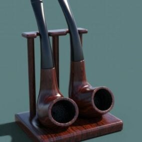 Smoking Pipe With Stand 3d model