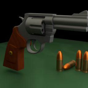 Model 3d Konsep Pistol Revolver