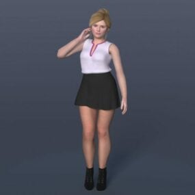 Corsage Clothes Girl Character 3d model