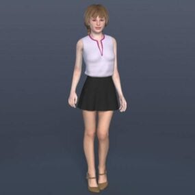Teinityttö -hahmo Kathy 3D-malli