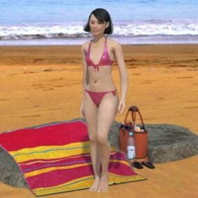 Japanilainen tyttöhahmo Mizuyu 3d-malli