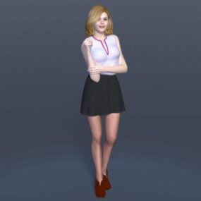 Pika Girl Character 3d model