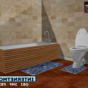 Badezimmer Sanitär mit Badewanne 3D-Modell