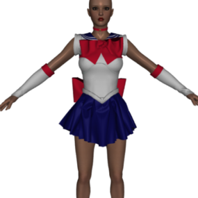 Mô hình 3d nhân vật cô gái thủy thủ mặt trăng