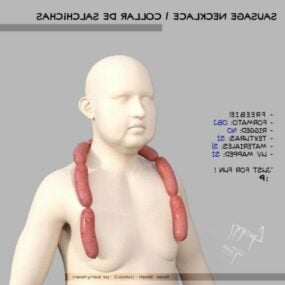 3D модель чоловіка з намистом із ковбаси