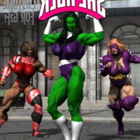Ona Hulk Comic Character Set 3D model