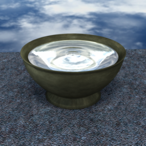 Jednoduchá miska s vodou uvnitř 3D modelu