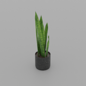ヘビ植物の鉢植え3Dモデル