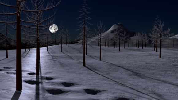 Karlı Gece Manzarası