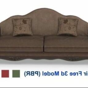 Model 3d Kursi Sofa Unta Vintage