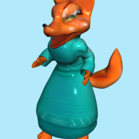 Plastic Fox Toy 3d model