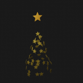 مدل درخت کریسمس ستاره ای سه بعدی