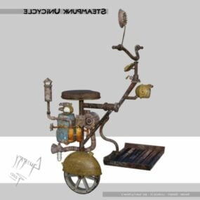 Modello 3d del monociclo Steampunk