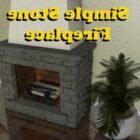 Stone Fireplace With Plant Potted
