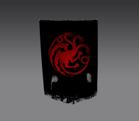 Bannière déchirée Targaryen modèle 3D