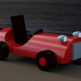 Model 3D samochodu w klasycznym stylu kreskówkowym